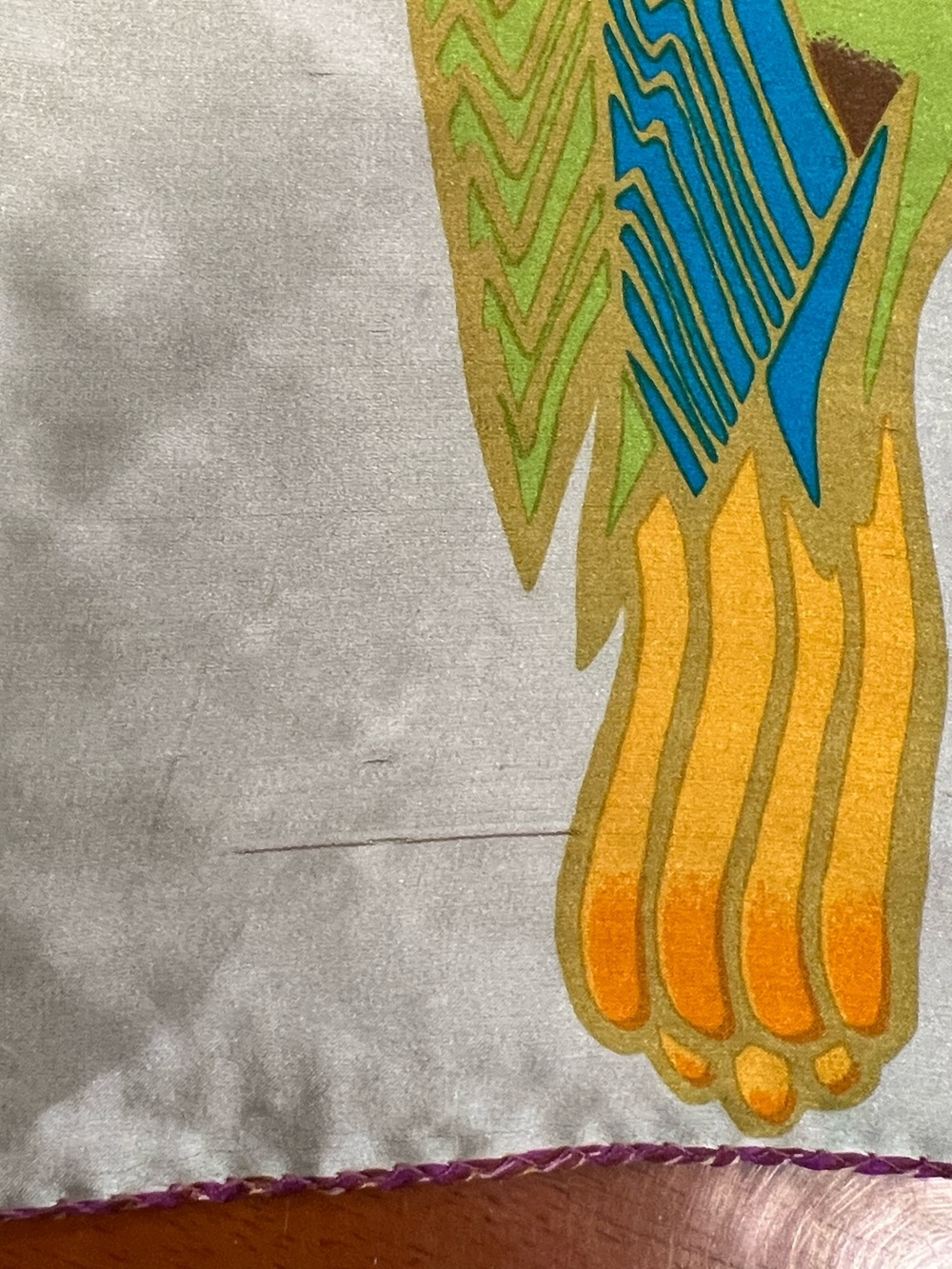 Tropical Bird 100% silk scarf vibrant colors - Picture 4 of 6